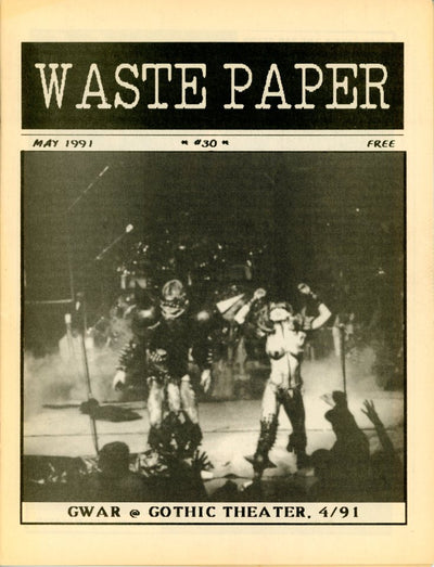 Welcome to the slaughterhouse: GWAR at the Gothic, 1991