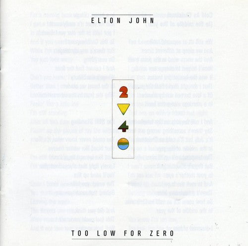 Too Low For Zero CD by Elton John album artwork