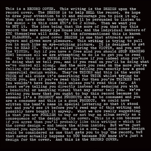GO2 LP by XTC album artwork