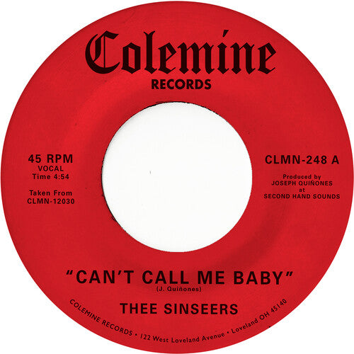 Can't Call me Baby/Take a Chance 7" by Thee Sinseers album artwork
