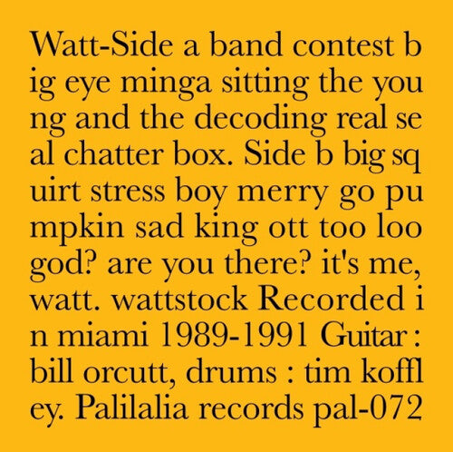 Recorded in Miami '89-'91 LP by Watt album artwork