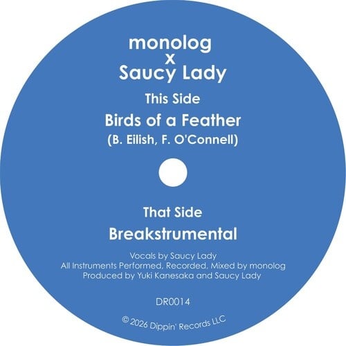 Birds of a Feather 7" by Monolog & Saucy Lady album artwork