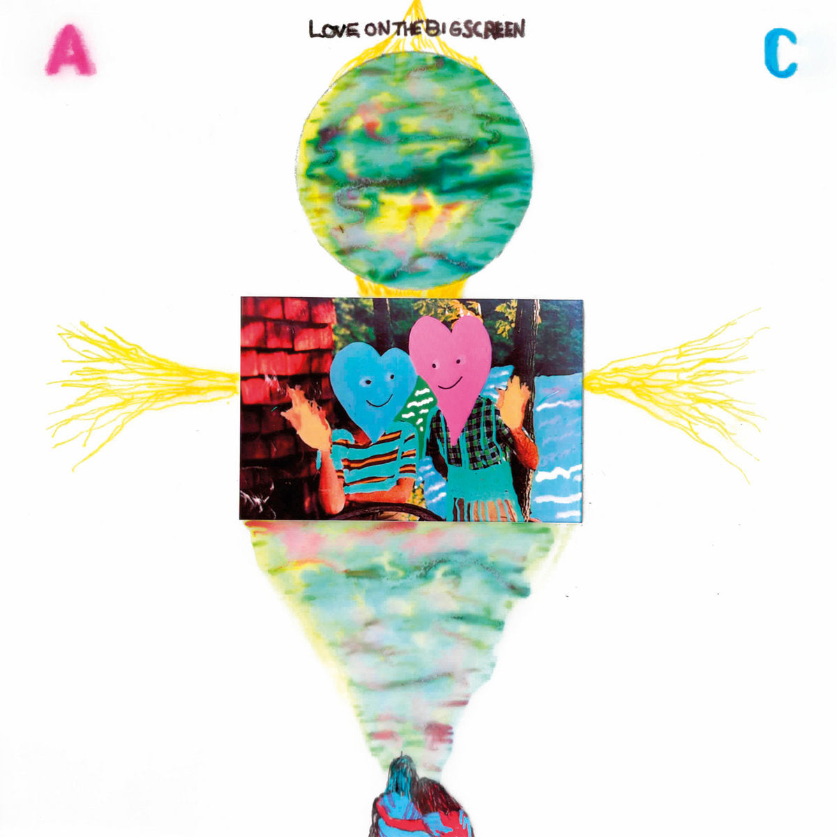 Love On the Big Screen/Buddies On the Blackboard 7" by Animal Collective album artwork