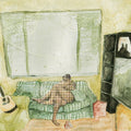 what people call low self-esteem is really just seeing yourself the way that other people see you (green and blue split vinyl) by Awakebutstillinbed album artwork