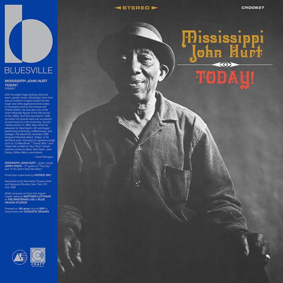 Today LP by Mississippi John Hurt album artwork