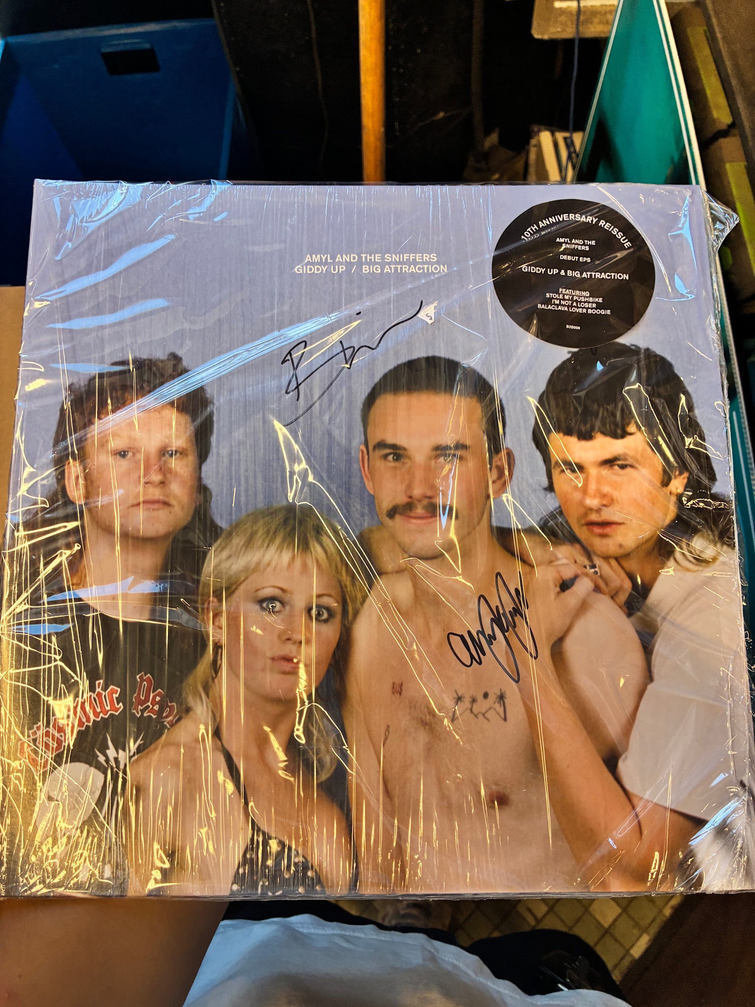 Giddy Up / Big Attraction LP by Amyl and the Sniffers album artwork